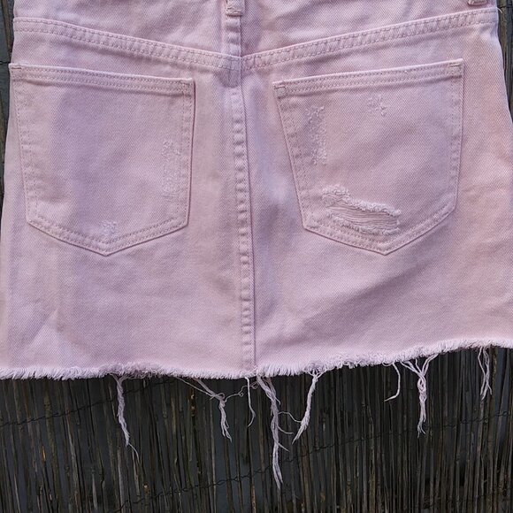 PacSun Women's Pale Pink Distressed Mini Skirt - 24 (XS-XXS) - See Measurements - Picture 14 of 15